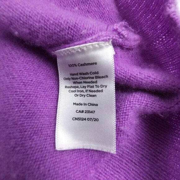 TALBOTS 100% Cashmere Classic Turtleneck Sweater Minimal Ribbed Lilac Purple - Picture 6 of 6